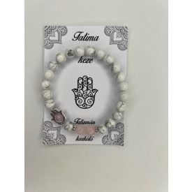 Fatima Keze Karkötő Howlit-Rózsakvarc