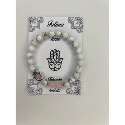 Fatima Keze Karkötő Howlit-Rózsakvarc