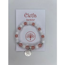 Életfa Karkötő Tejkvarc - Eperkvarc
