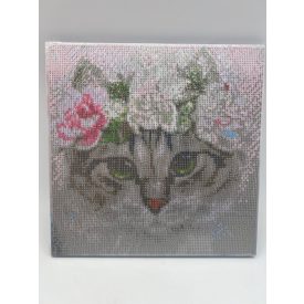 Gyémánt Képkirakó Keretes 30x30 Cica