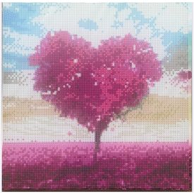 Gyémánt Képkirakó Keretes 30x30 Szív alakú Fa