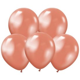 Metál Gömb Lufi Rosegold 50 db-os KAM12