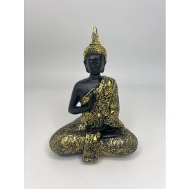 Buddha Szobor Ülő Fekete-Arany