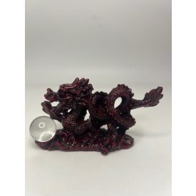 Bordó Sárkány Dekoráció Üveggömbbel