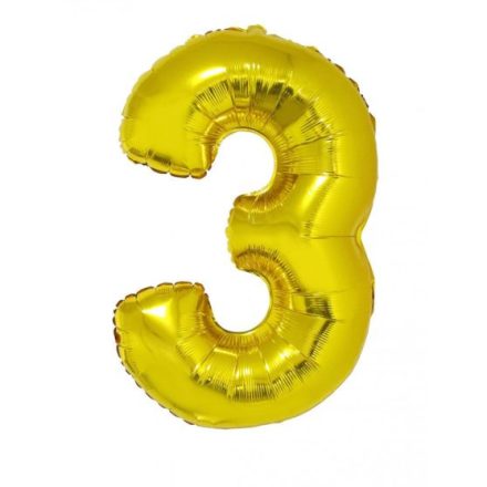 Fólia Lufi Óriás Szám "3" Arany