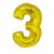 Fólia Lufi Óriás Szám "3" Arany