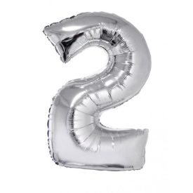 Fólia Lufi Óriás Szám "2" Ezüst