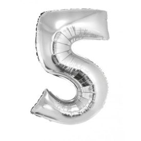 Fólia Lufi Óriás Szám "5" Ezüst