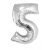 Fólia Lufi Óriás Szám "5" Ezüst