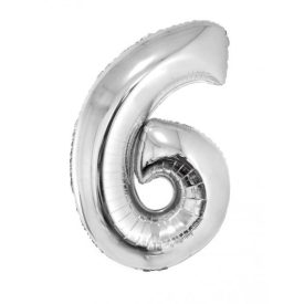 Fólia Lufi Óriás Szám "6" Ezüst