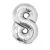 Fólia Lufi Óriás Szám "8" Ezüst