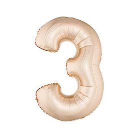 Fólia Lufi Óriás Szám "3" Rosegold