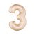 Fólia Lufi Óriás Szám "3" Rosegold