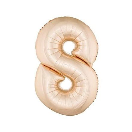 Fólia Lufi Óriás Szám "8" Rosegold