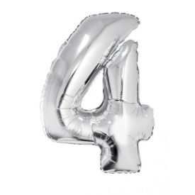 Fólia Lufi Óriás Szám "4" Ezüst
