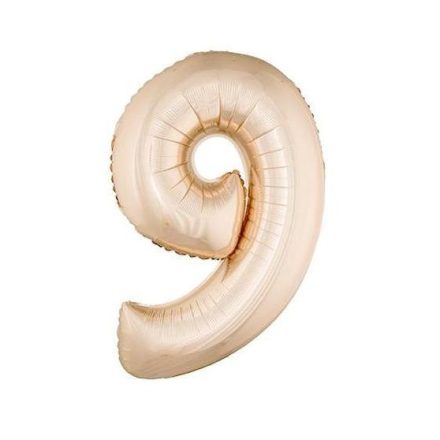 Fólia Lufi Óriás Szám "9" Rosegold